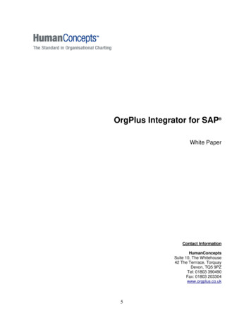 OrgPlus Integrator For SAP - Altula