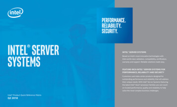 Performance. Reliability. Security. INTEL SERVER
