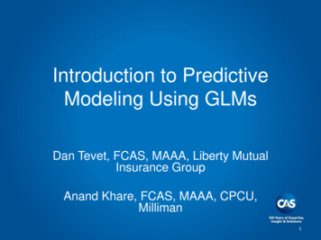 Introduction To Predictive Modeling Using GLMs