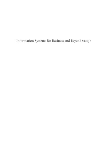 ISBB 2019 - Information Systems For Business And Beyond 
