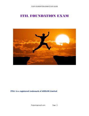 ITIL FOUNDATION EXAM - Project MGT Coach