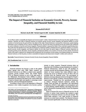 The Impact Of Financial Inclusion On . - Korea Science