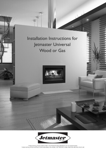Installation Instructions For Jetmaster Universal Wood Or Gas