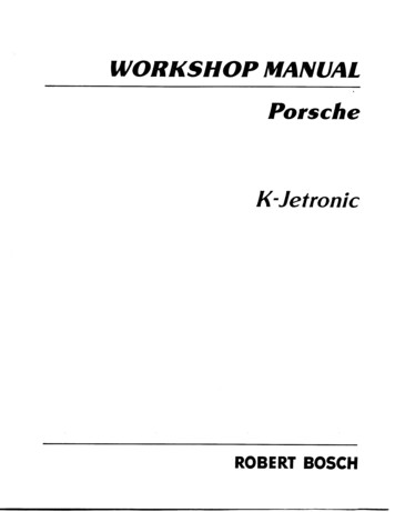 WORKSHOP MANUAL Porsche K-Jetronic - Rennlist
