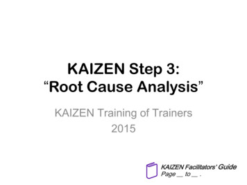 KAIZEN Step 3: Root Cause Analysis - JICA