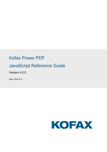 Kofax Power PDF - Kofax Product Documentation