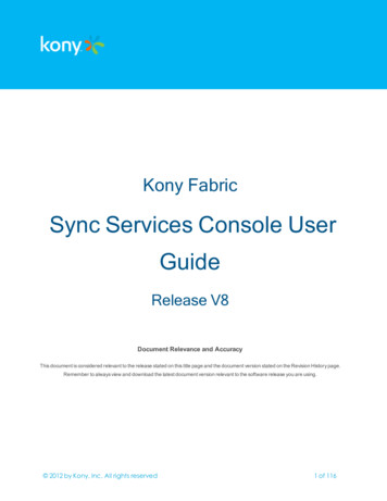 Kony MobileFabric Sync Console User Guide