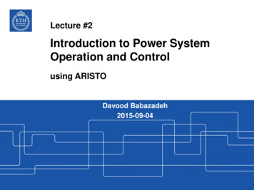 Introduction To Power System Operation And Control