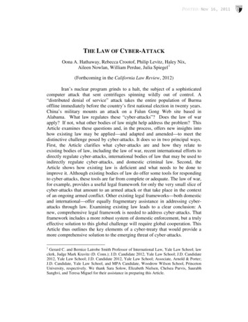 THE LAW OF CYBER-ATTACK - Yale Law School