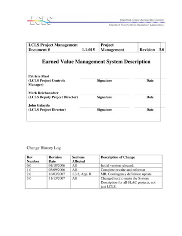 Earned Value Management System Description