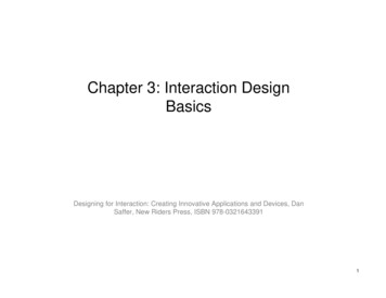 Chapter 3: Interaction Design Basics - University Of Arizona