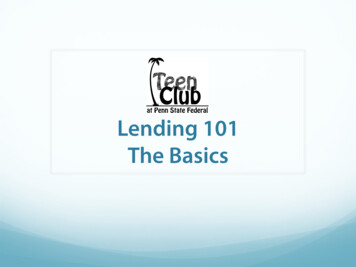 Lending 101 The Basics - Penn State Federal