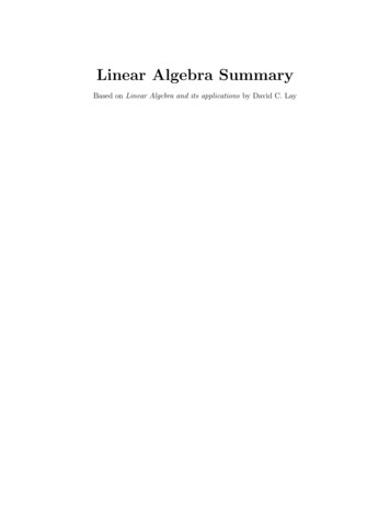 Linear Algebra Summary - Aerostudents