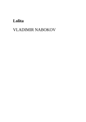 Lolita VLADIMIR NABOKOV - WordPress 