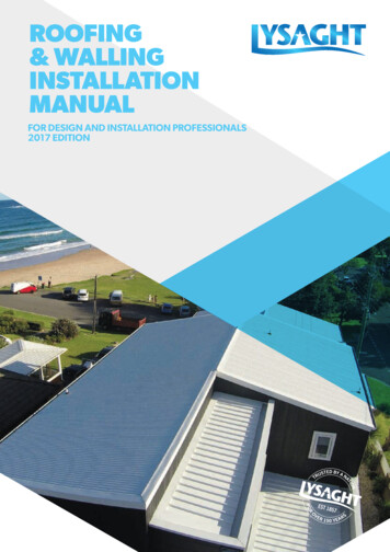 ROOFING & WALLING INSTALLATION MANUAL - Lysaght