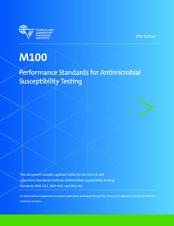 Performance Standards For Antimicrobial Susceptibility 