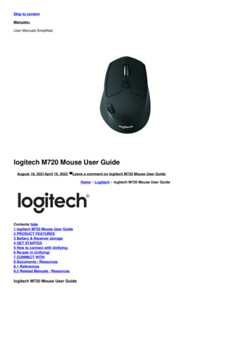 Logitech M720 Mouse User Guide - Manuals 