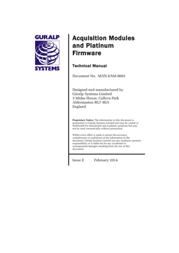 Acquisition Modules And Platinum Firmware - Guralp