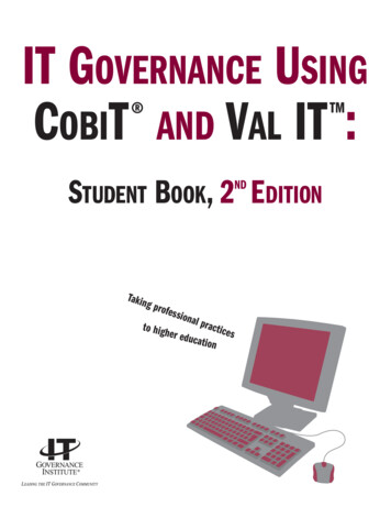 IT GOVERNANCE USING C T AND V IT - Csbweb01.uncw.edu