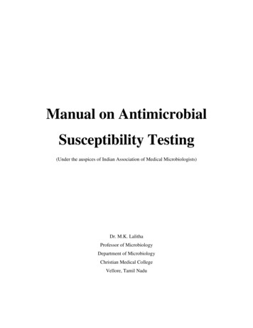 Manual On Antimicrobial Susceptibility Testing - BIODIAMED