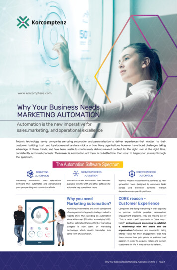 WHY YOUR BUSINESS NEEDS MARKETING AUTOMATION - Korcomptenz