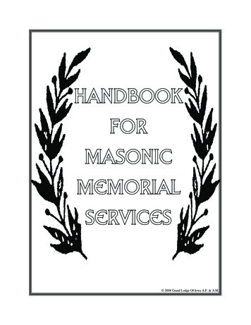 HANDBOOK FOR MASONIC MEMORIAL SERVICES