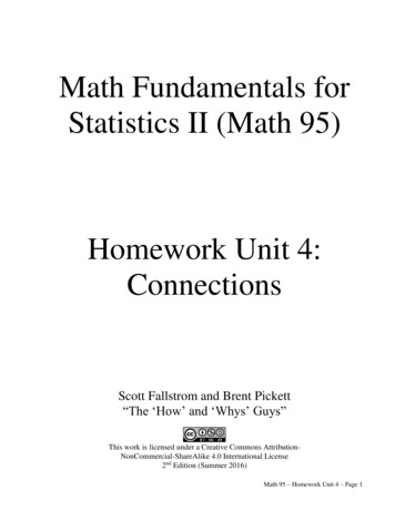 Math Fundamentals For Statistics II (Math 95) Homework .