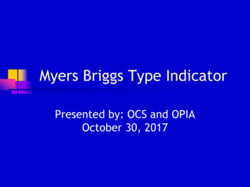 Myers Briggs Type Indicator - Harvard Law School
