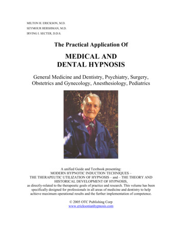 MEDICAL AND DENTAL HYPNOSIS - S.imune 