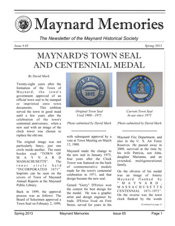 Maynard'S Town Seal And Centennial Medal
