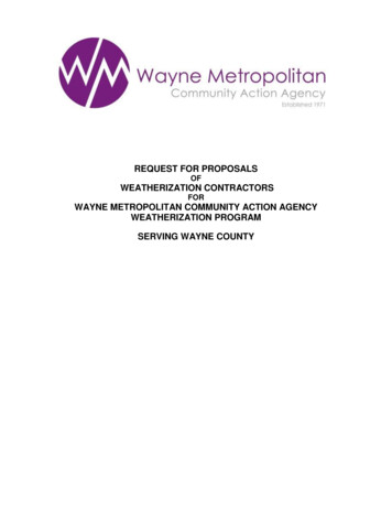 Request For Proposals Of Weatherization Contractors For Wayne . - Nascsp