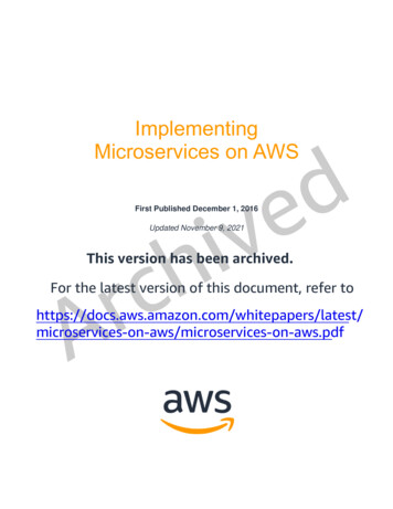ARCHIVED: Implementing Microservices On AWS