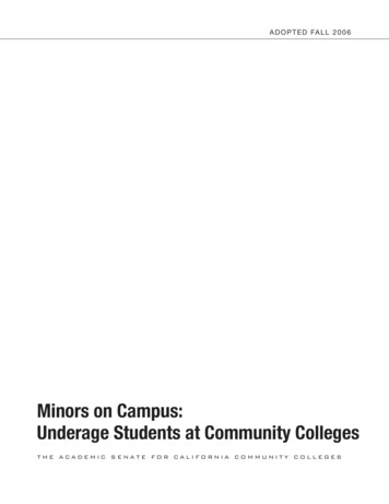 Minors On Campus: Underage Students At Community Colleges - ASCCC