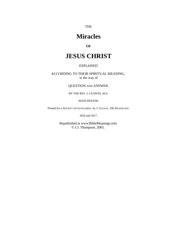 Miracles Of Jesus Christ Clowes - New Christian Bible Study