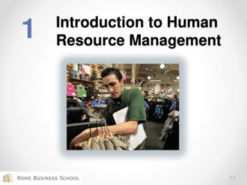 1 Introduction To Human Resource Management