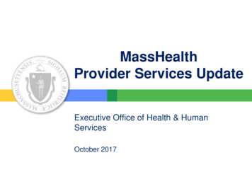 MassHealth Provider Services Update
