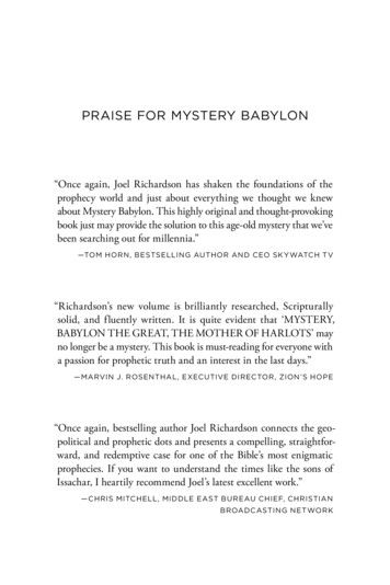 PRAISE FOR MYSTERY BABYLON - Joel's Trumpet