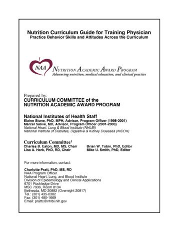 Nutrition Curriculum Guide - National Institutes Of Health