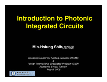 Introduction To Photonic Integrated Circuits - Sinica
