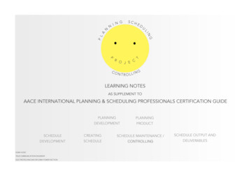 LEARNING NOTES AACE INTERNATIONAL PLANNING & 