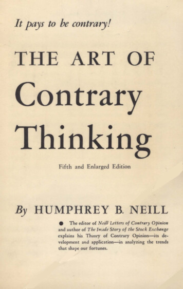 THE ART OF Contrary Thinking - Csinvesting
