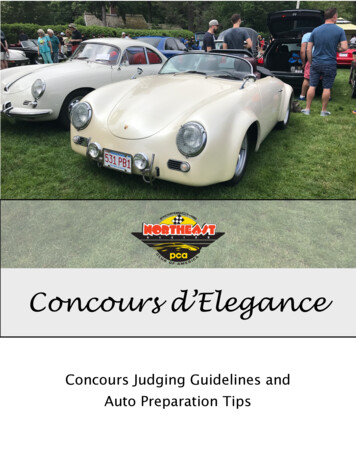 Concours Judging Guidelines And Auto Preparation Tips