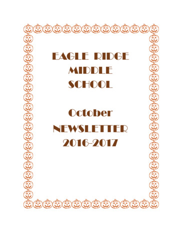 EAGLE RIDGE MIDDLE SCHOOL October NEWSLETTER 2016-2017