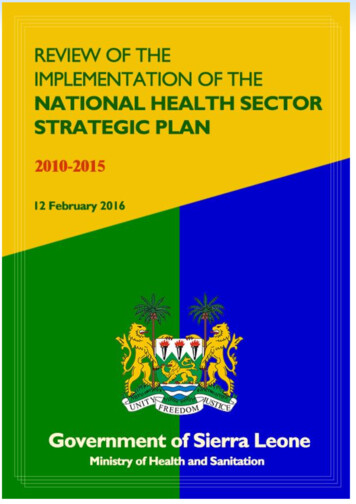 Review Of The Implementation Of The National Health Sector . - WHO