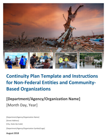 Non-Federal Continuity Plan Template - FEMA