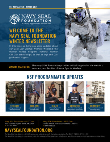 WELCOME TO THE NAVY SEAL FOUNDATION WINTER 