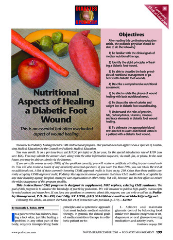 Nutritional Aspects Of Healing A Diabetic Foot Wound