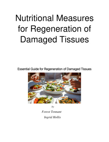Nutritional Measures For Regeneration Of Damaged Tissues
