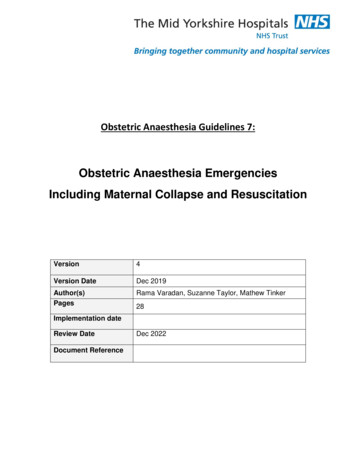 OAG 7 Obstetric Anaesthesia Emergencies V4 - Oaa-anaes.ac.uk