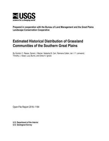 Estimated Historical Distribution Of Grassland Communities Of The .